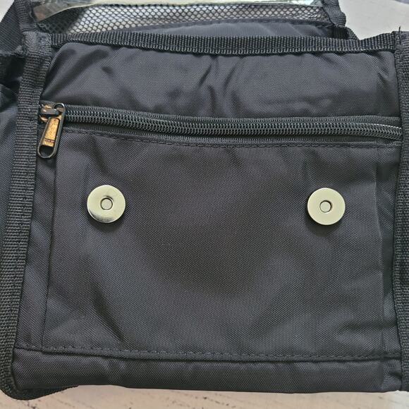 AerX Size OS Black Crossbody Bag Mesh Organizer Adjustable Strap Travel Pack - Picture 5 of 13